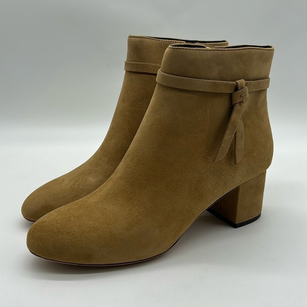 Kate Spade New York Knott Mid Boot Tan Suede Ankle Boots Women’s US 9.5B NWB - Picture 4 of 12
